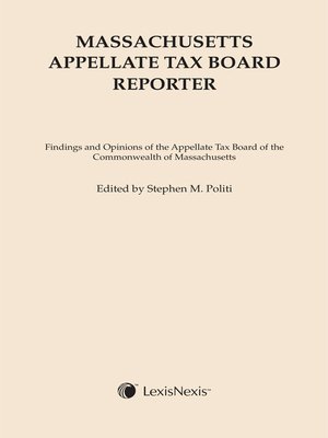 cover image of Massachusetts Appellate Tax Board Reporter